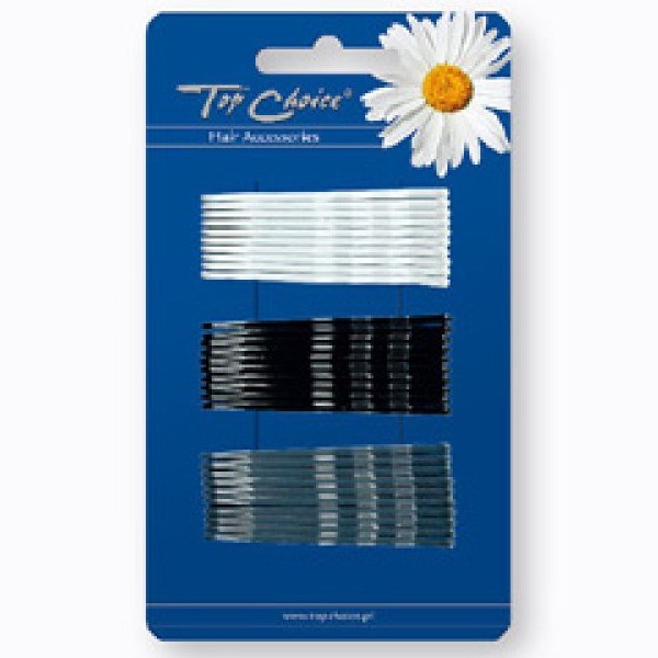 Top Choice Hairpins White, Grey and Black, 30pcs